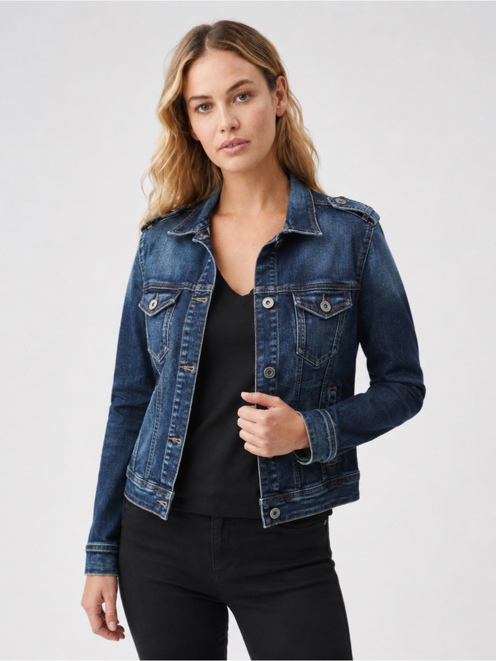 Chevignon Denim Jacket Small Blue Classic Trucker